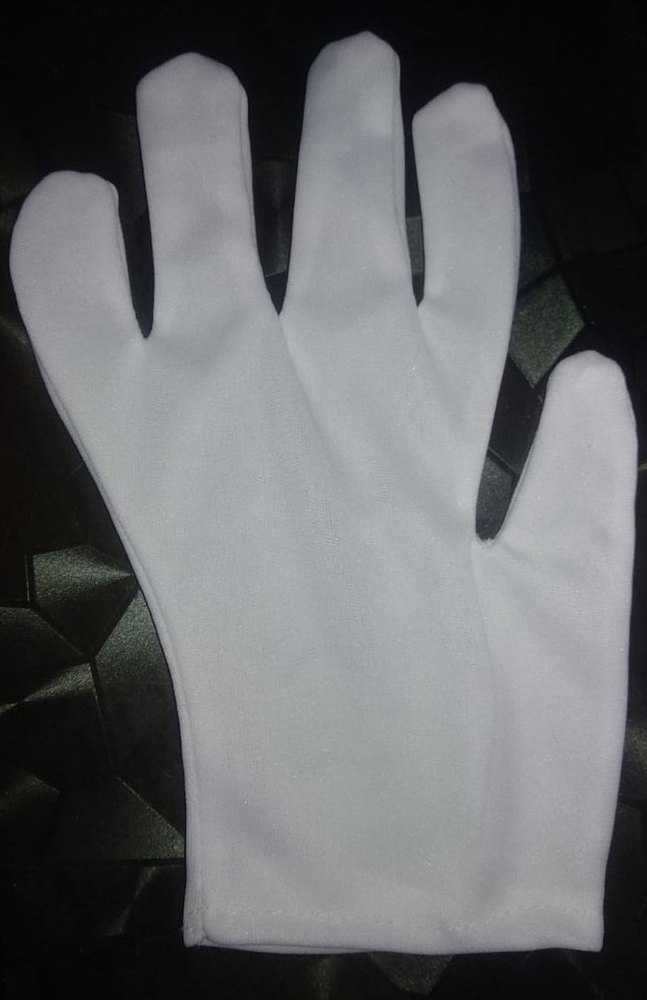 White Nylon Knitted Glove, For Safety, Free Size