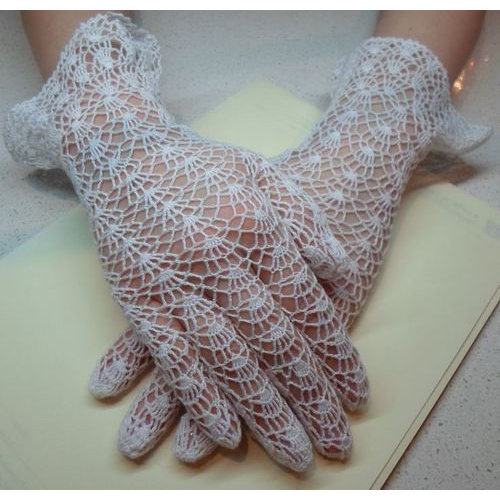 White Crochet Lace Glove
