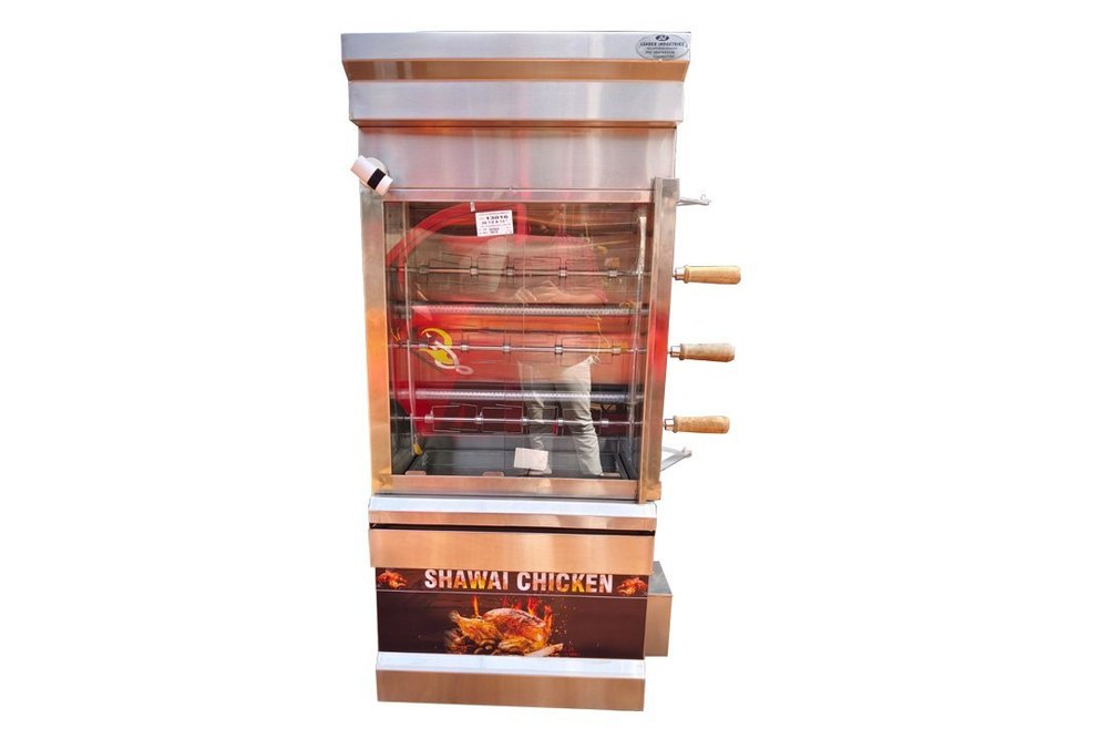 Stainless Steel Gas Grill SHAWAI GRILLED MACHINE 12 CHICKEN, For Restaurant