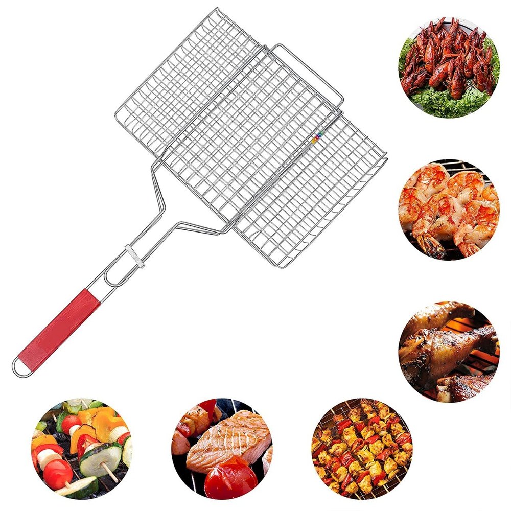 Silver Stainless Steel Big BBQ Grill Net, For Kitchen, Size: Free