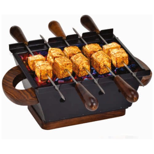 AWKENOX Wood And Steel Barbeque Set Table Top