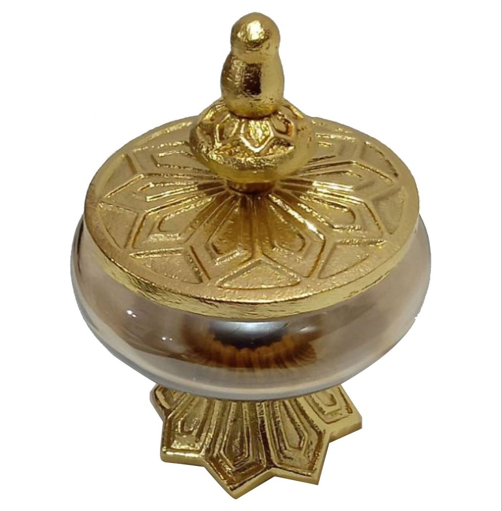 Decorative Glass Aluminum Jar, 800 ml