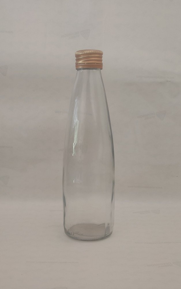 Round Air Tight 300ml Glass Water Bottle, Screw Cap