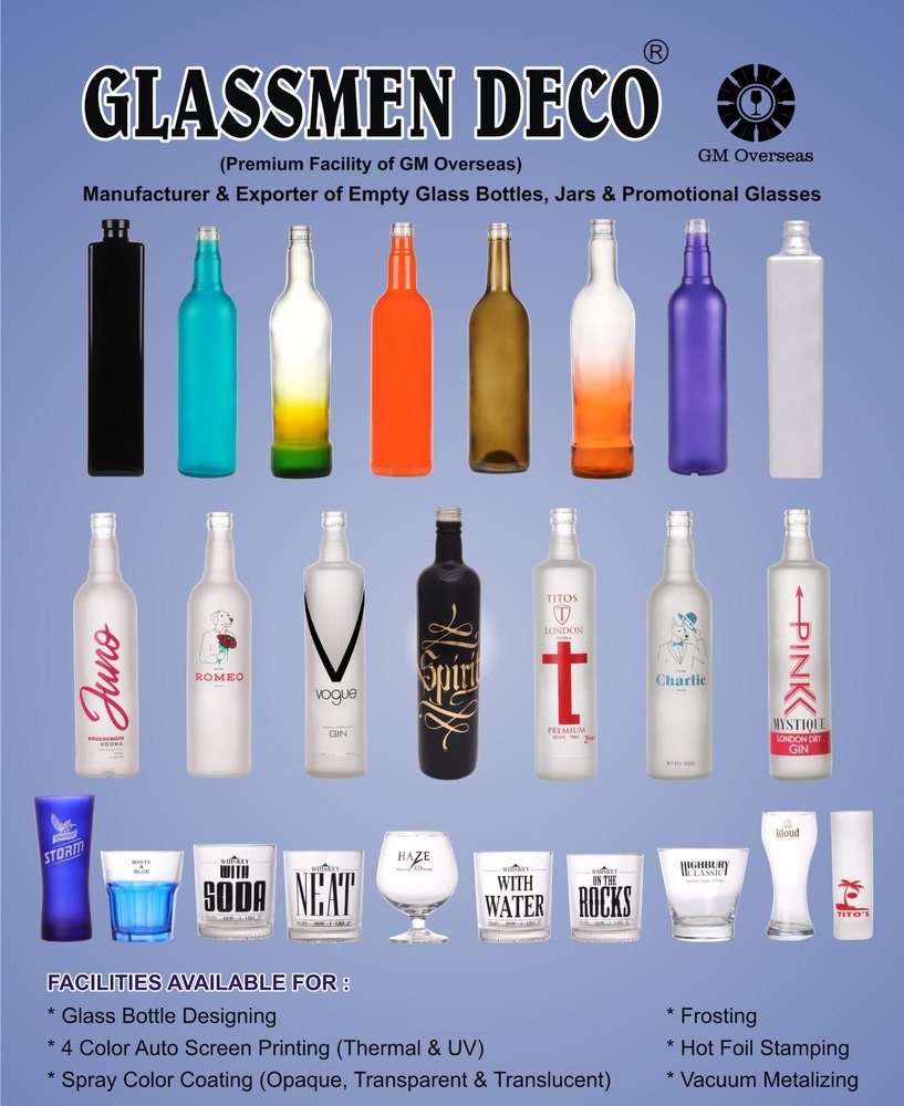 Multicolor Glassmen Deco Glass & Bottle Decoration Services, For Multiple, Size: Multi Sizes