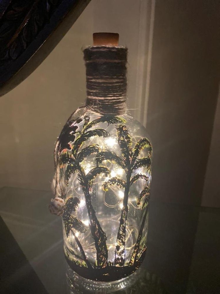Decorative LED Lightning Glass Bottle