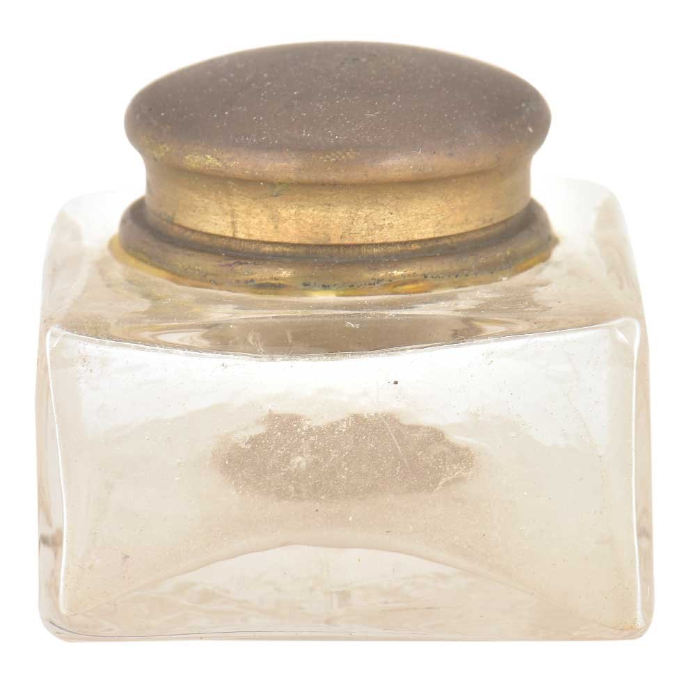 Vintage Glass Clear Ink Pot
