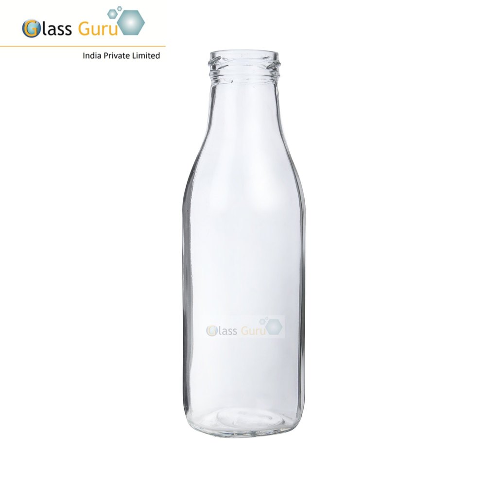 Round Transparent 500 mL Milk/Shake/Juices Glass Bottle