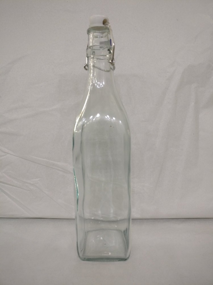 1000ml Square Swing top cork Glass water Bottle