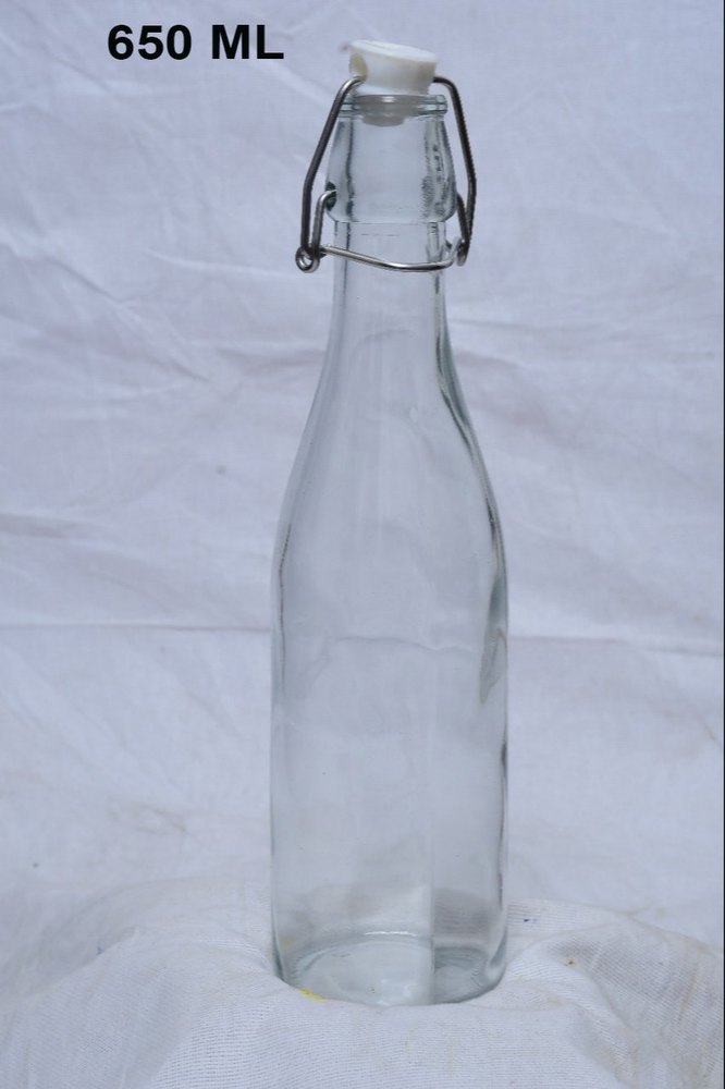 650ml Glass Round Clamp Bottle, Swing Cap
