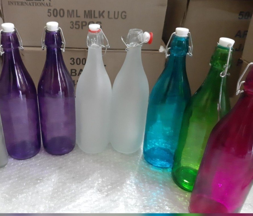 1ltr Swing Top Caps Glass Bottles, 1 Litre