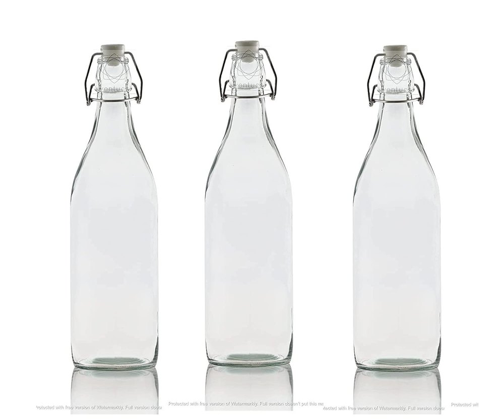 Top Glass Water Bottle 1 Liter Swing Top Water Bottle 1 pis