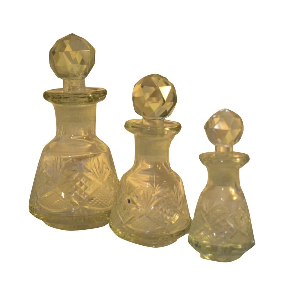 Golden Glass Perfume Bottle Set