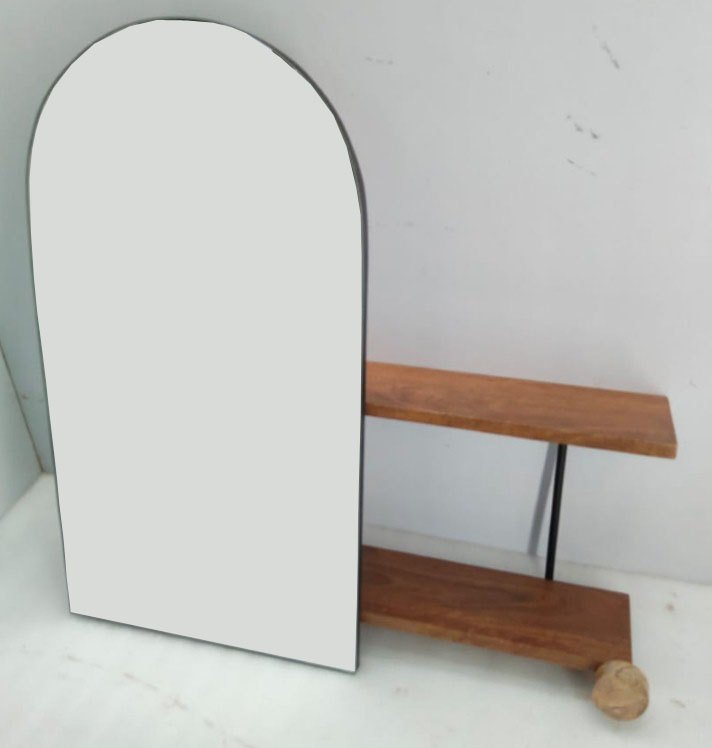 Black Glass Storage Mirror, For Home, Size: 62 X 17.5 X 62 Cms