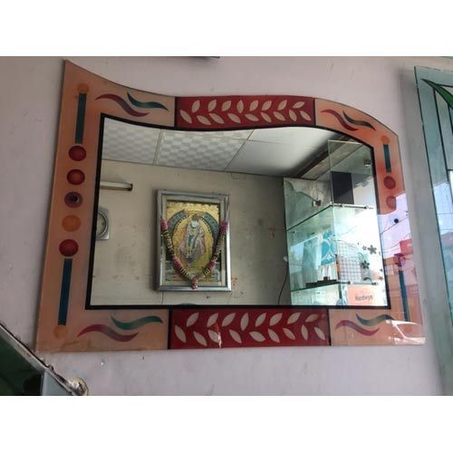 Silver Polished Designer Wall Glass Mirror, Size: 1.5 X 2, Mirror Shape: Rectangle