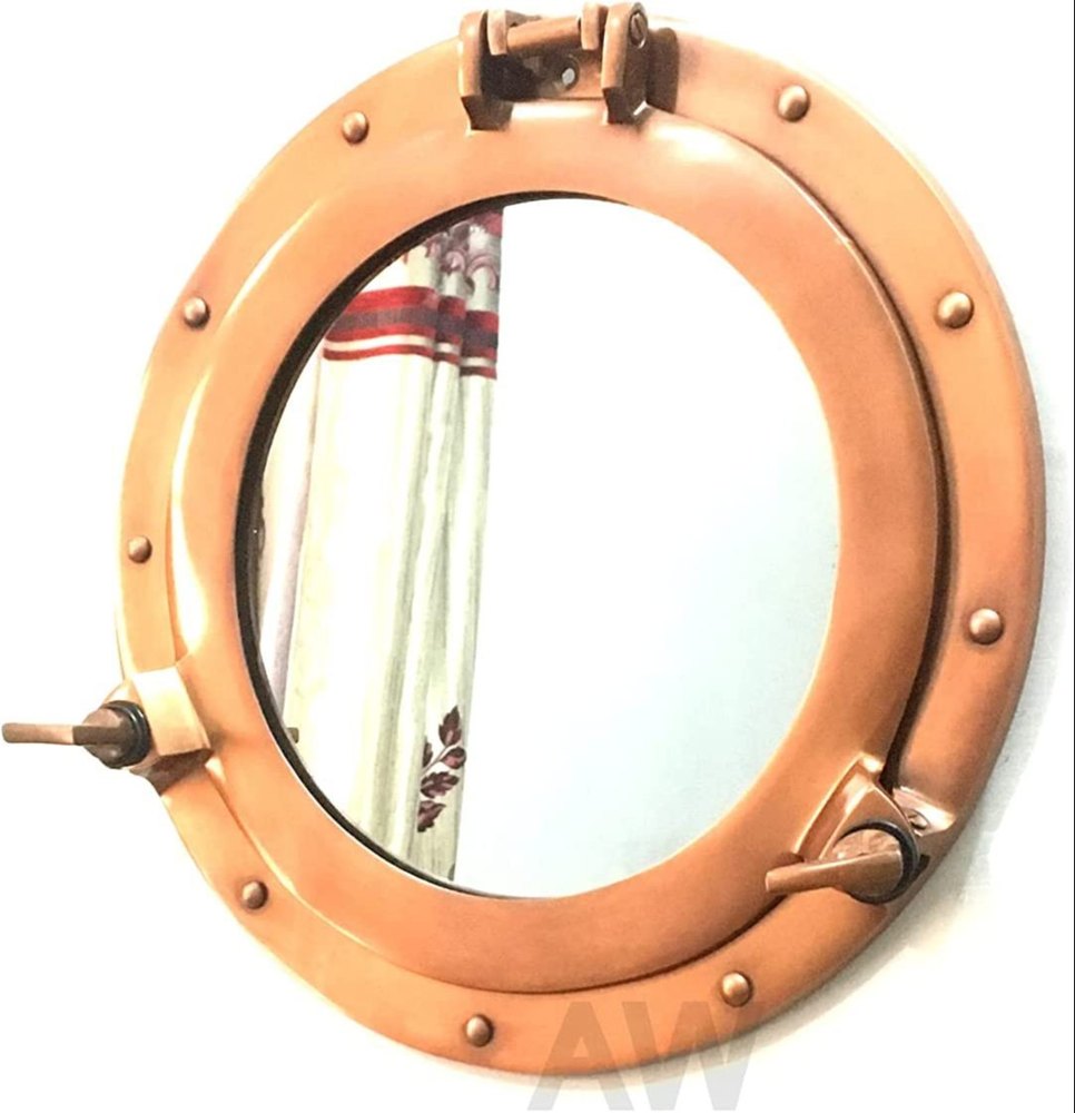 Use Aluminium Aluminum Copper Antique Wall Mirror Porthole Nautical Ship Wall For Bathroom