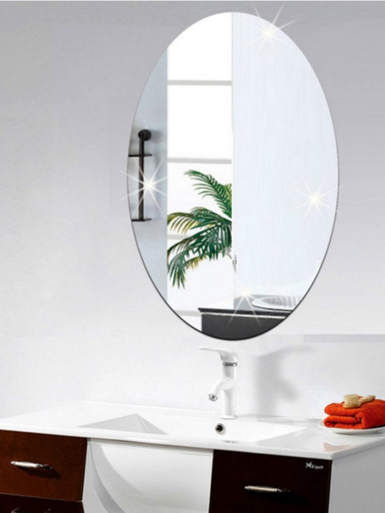Plastic Sticker Mirror, Packaging Type: Packet, Mirror Shape: Oval
