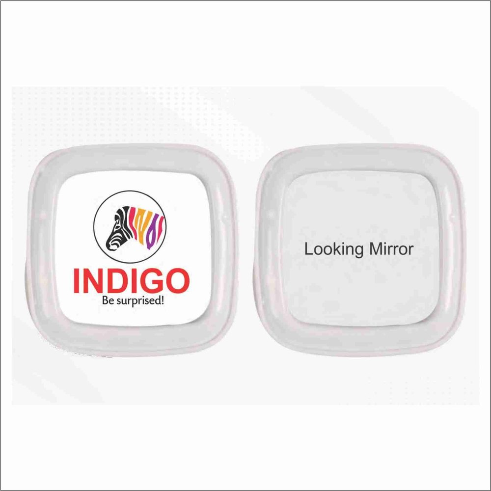 plastic Paper Weight (Indigo) Backside Mirror, For office