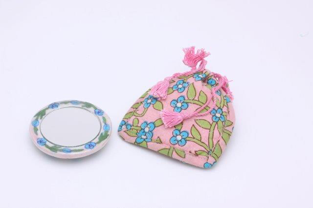 Pink Pottery Pocket Mirror, For Home