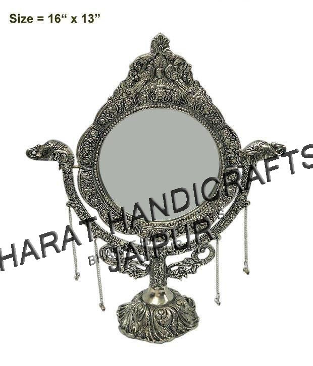 Polished Aluminium German Silver Table Mirror For Home, Size: 16 X 13 Inches
