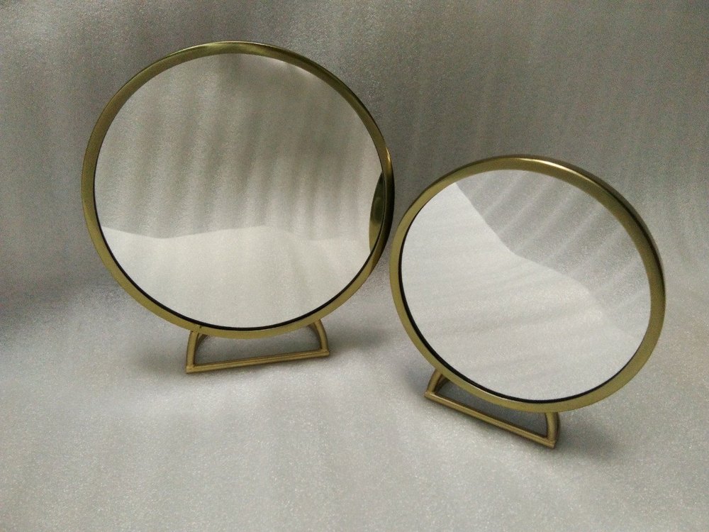 Golden Gold Dressing Table Mirror Set, For Home