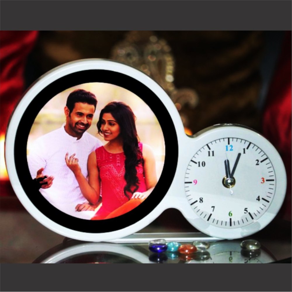 White Glossy Magic Mirror With Watch, For Home