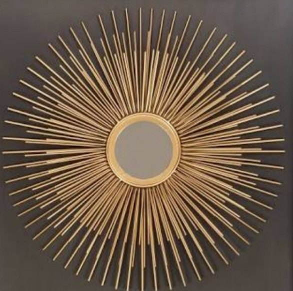 Polished Golden Frame Iron Mirror, For Decor, Size: 15inch
