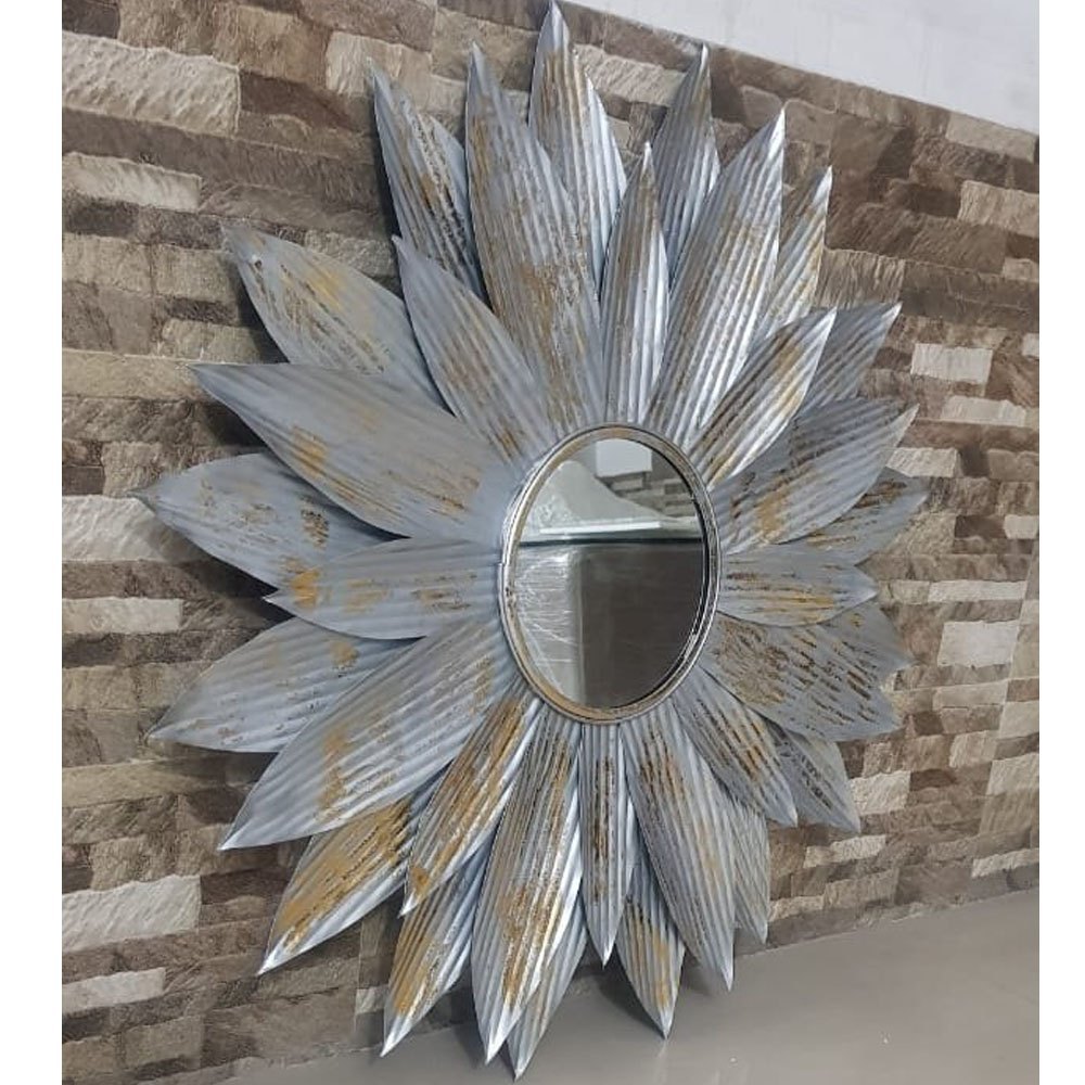 Polished Decorative Silver Leaf Glass Mirror, For Home, Size: 36x36inch