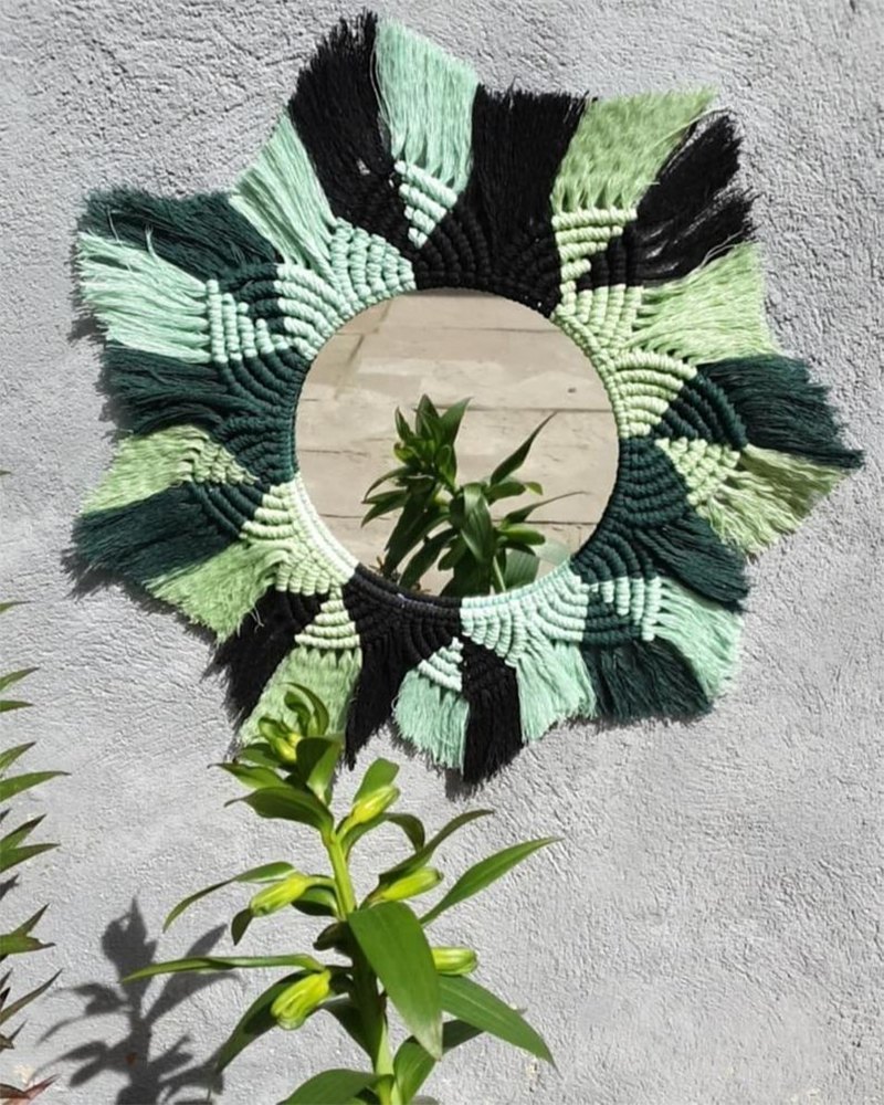 Macrame Handmade Glass Mirror, For Home