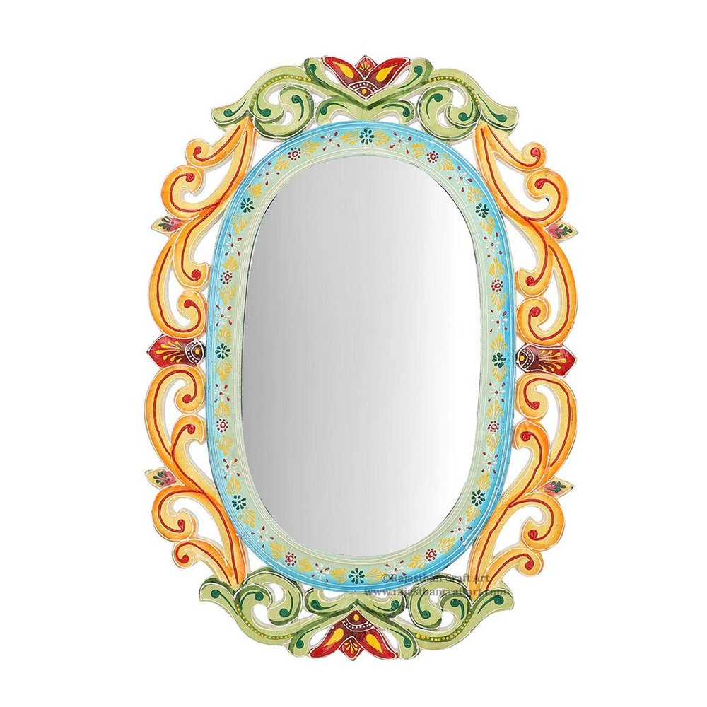 Wooden Hand Painted Wall Mirror Wall Hanging