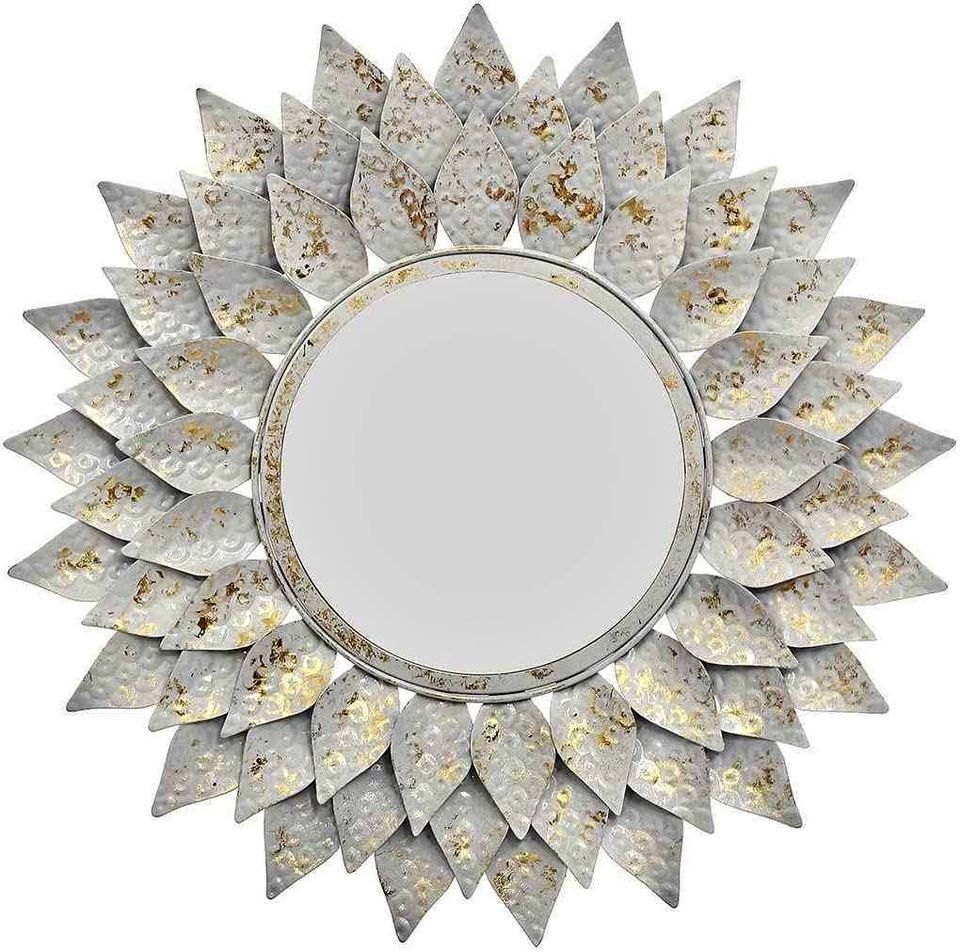 Honeydew Overseas White Flower Mirror, Size: 24 Inch