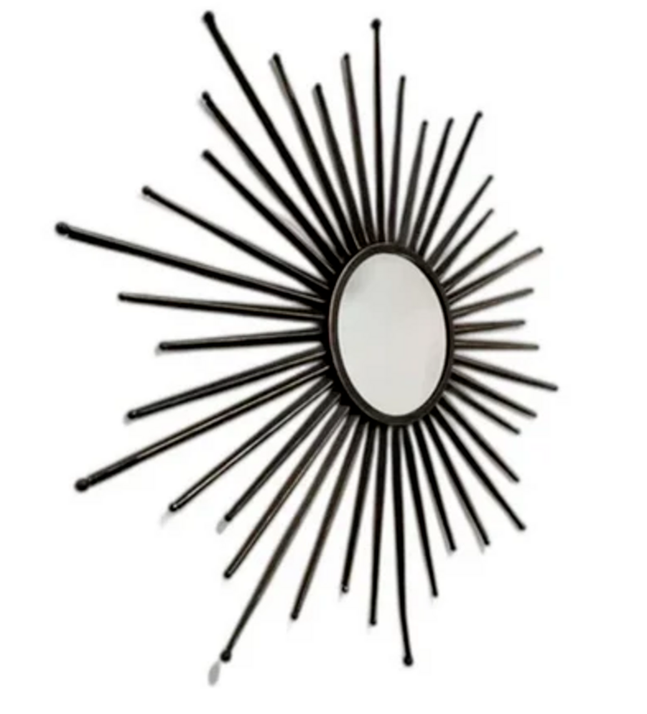 zincopp Black Iron Wall Mirror, For Home, Size: 90 cm
