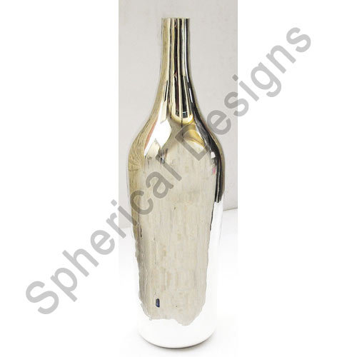 Gold Vases Mercury Glass Vase, Shape: Bottled