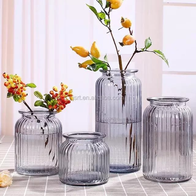 Unity glass decorative flower vase with color