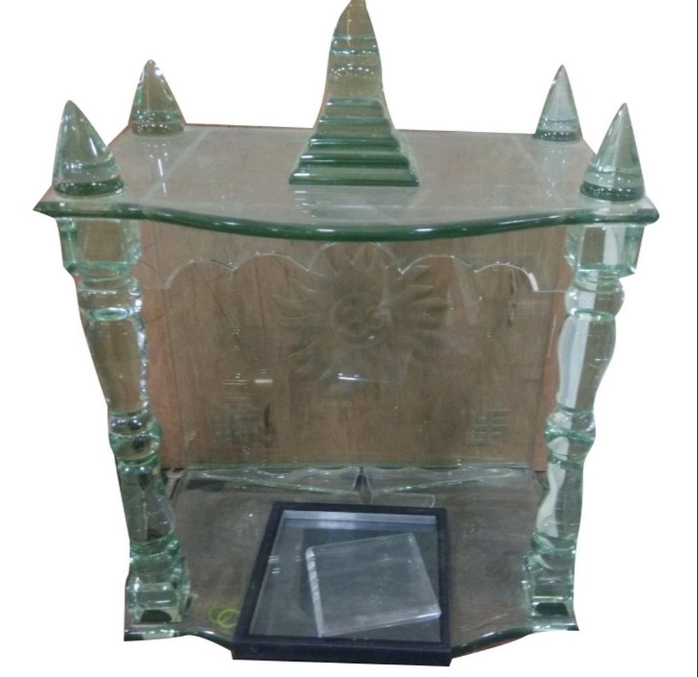 Transparent Polished 2feet Glass Temple, Size/Dimension: 2 Feet (h)