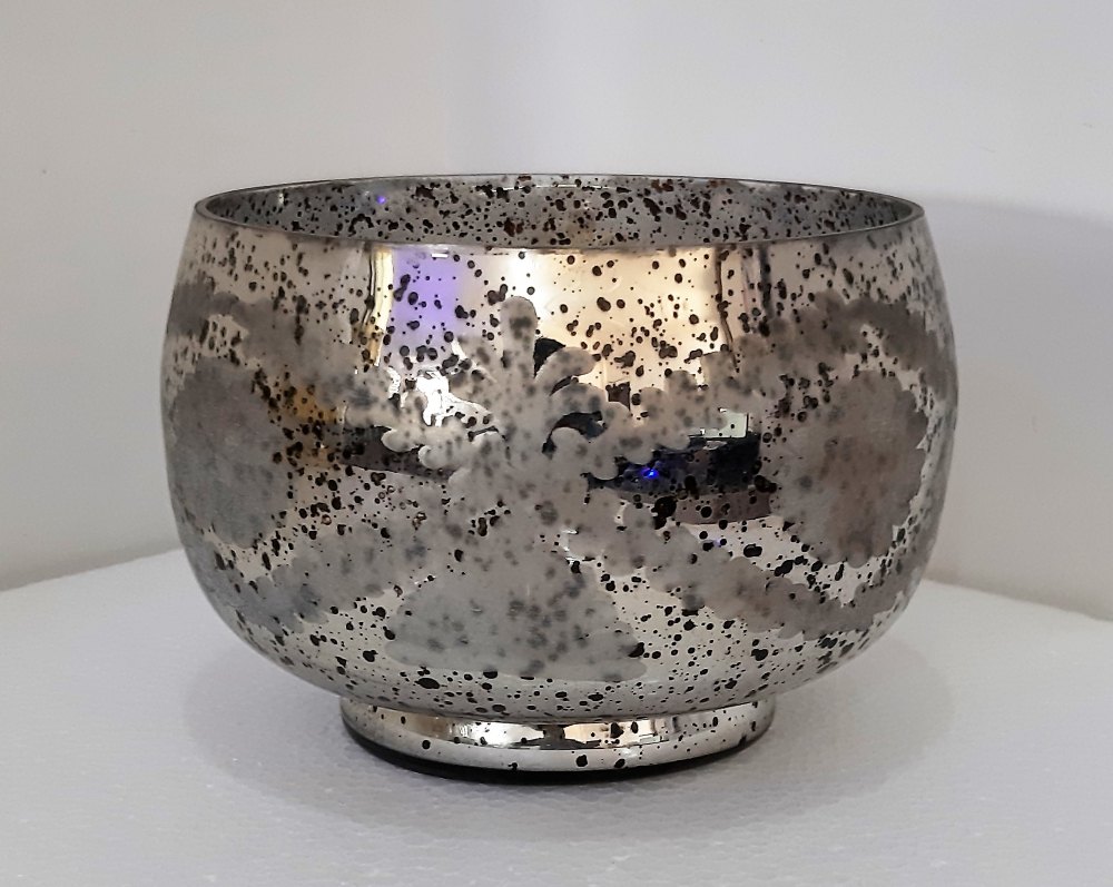 Antique Silver Glass Pot, For Home, Capacity: Decor Purpose Only