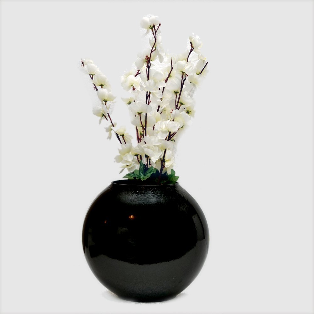 Craftfry New Indoor Round Shape Glass Flower Pot For Home Decor (Multi Color)