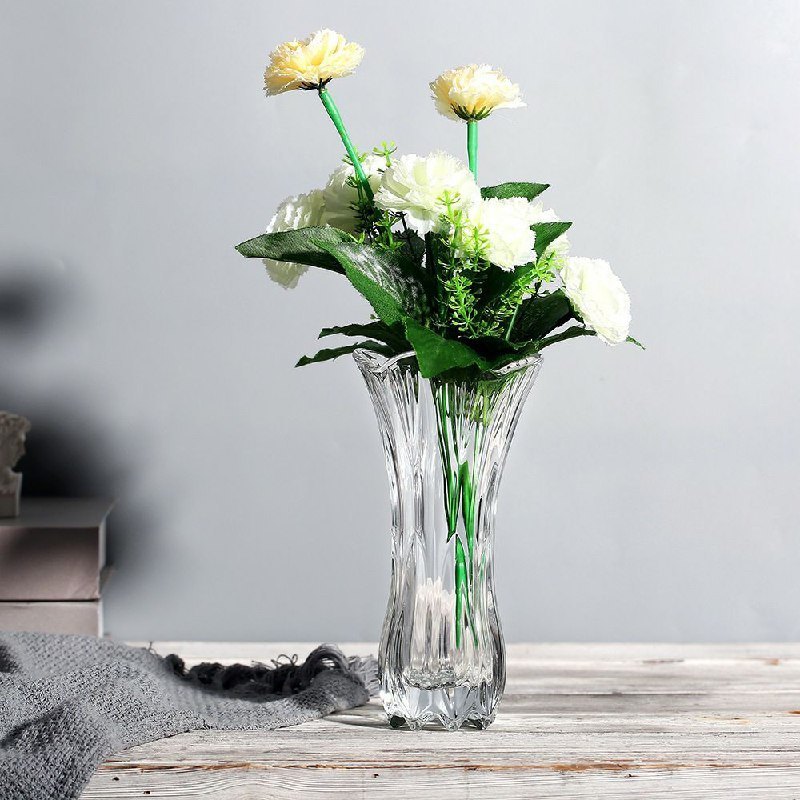Transparent Glass Flower Pot, Size: Medium