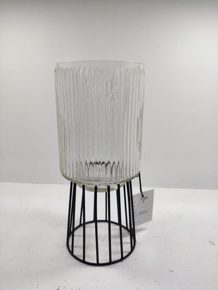 Glass planters on stand, Height: 11