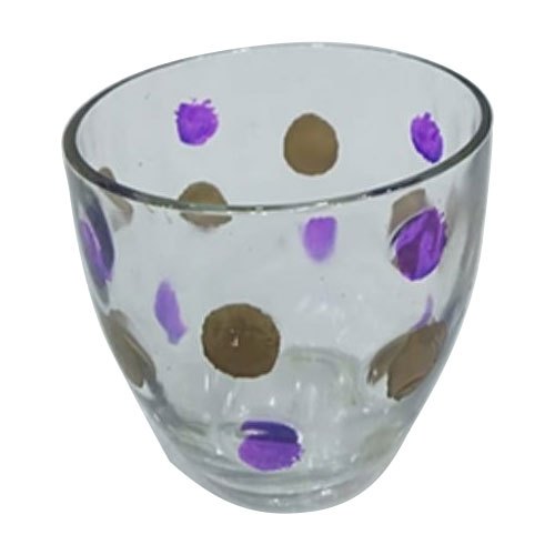 Transparent Dotted Print Drinking Glass, Capacity: 100 Ml
