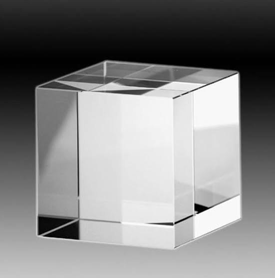 Glass cube solid glass cube