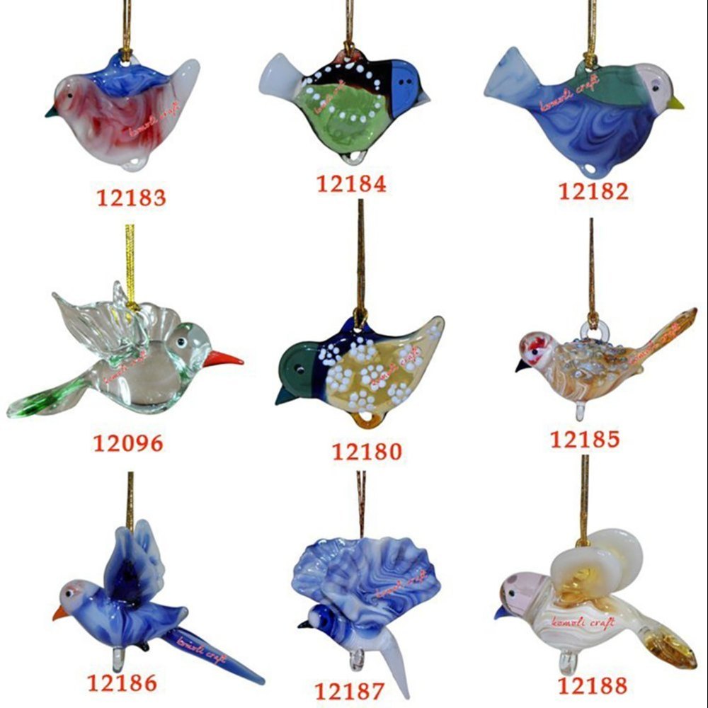 Glass Bird Figurine - Customized Color Combination Available, Size: 3 Inch / Custom