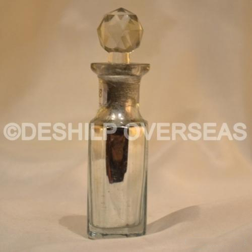 Deshilp Overseas Gold Long Glass Perfume Decanter, Size: Dia - 3 cm, Height - 12 cm