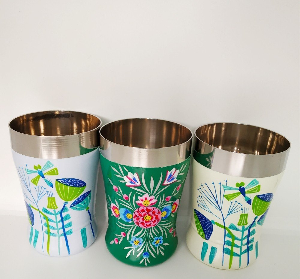 Hand Painted Tumbler, Size: 12x8 Cm