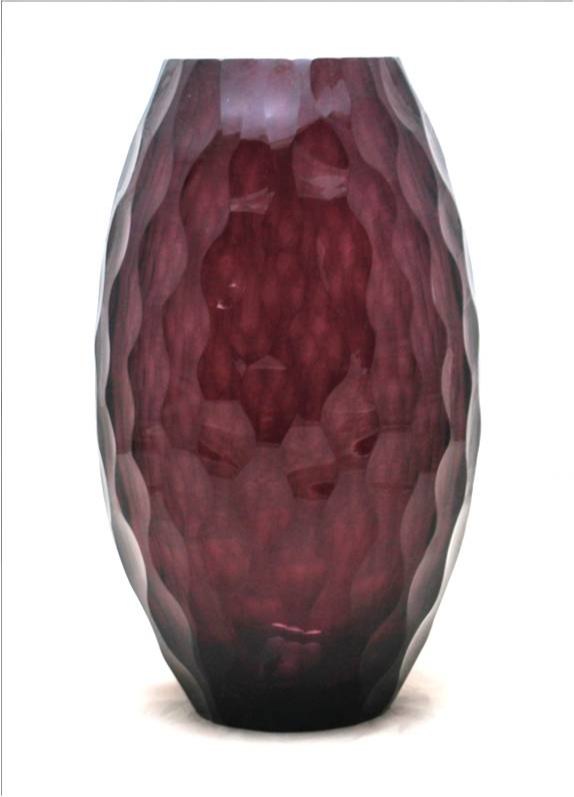 Purple Polished Glass Flower Vase
