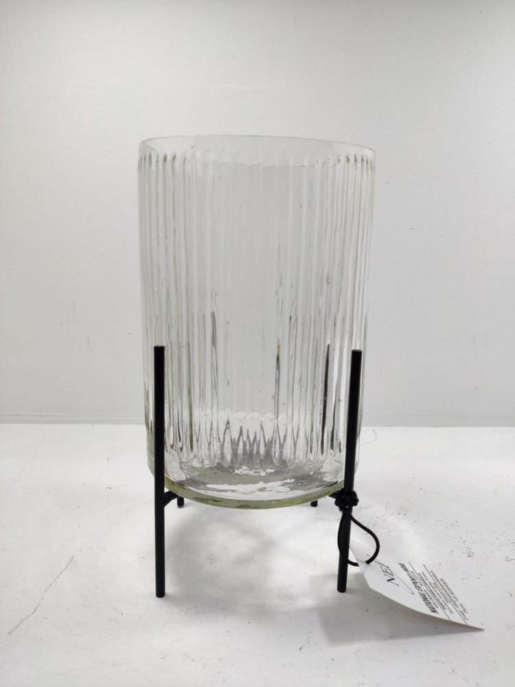 Transparent Glass Vase, Shape: Round