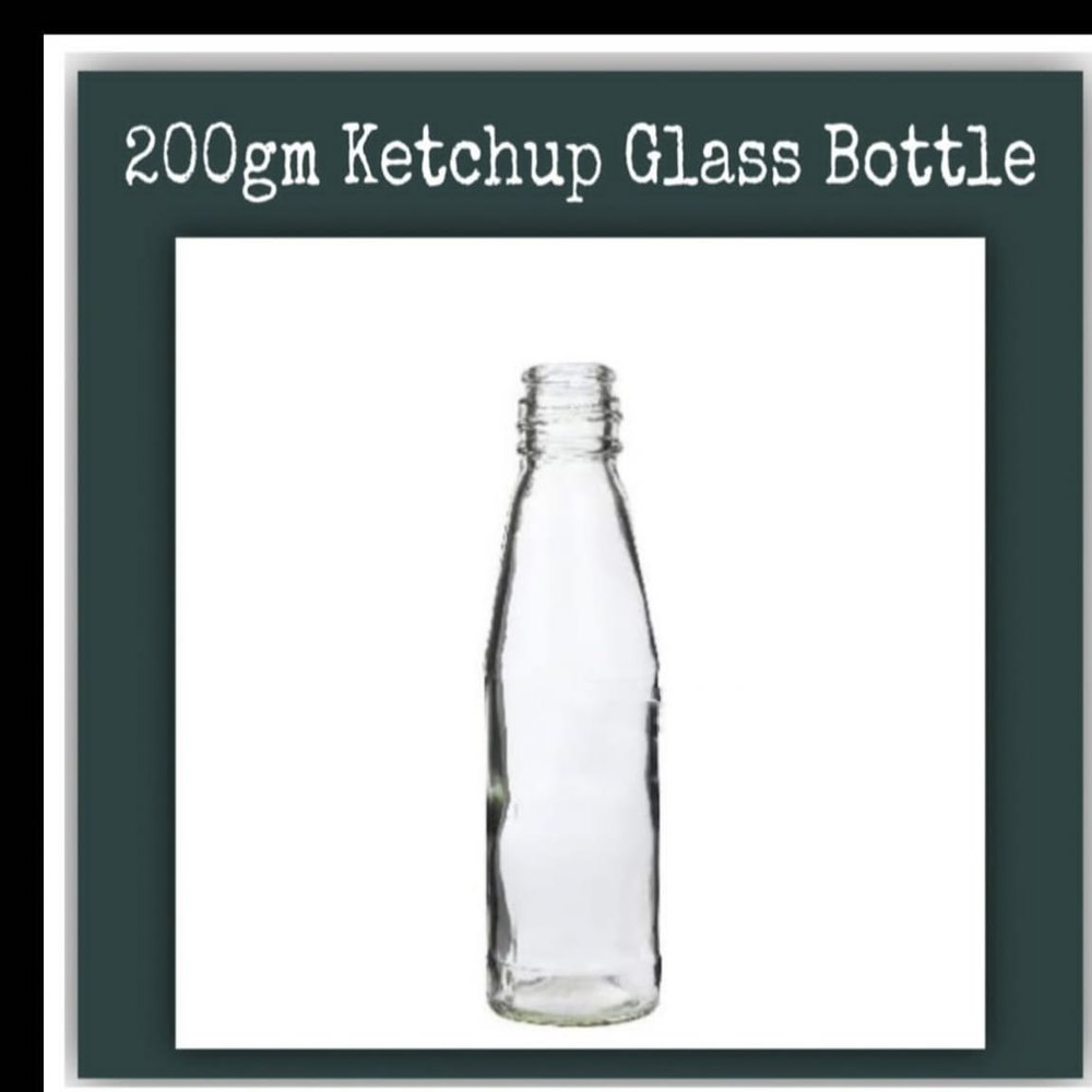 Gfiting Food Unity Glass & Wax 200 Ml Ketchup Glass Bottle Wih Lid, Seal, Size: 8