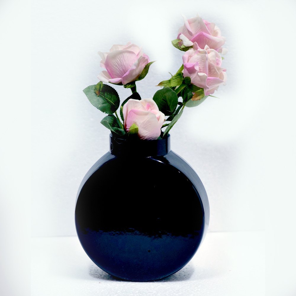 Craftfry New Indoor Round Shape Glass Flower Pot For Home Decor (Multi Color)