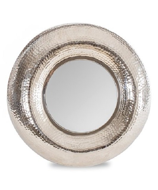Brass Hammered Tyre Round Wall Mirror