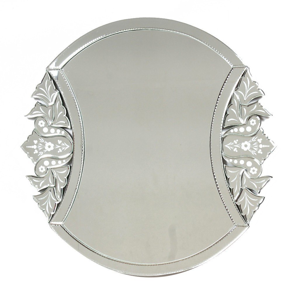 Round Glass Vintage Venetian Mirror-26 inches X 26 inches, For Home Hotel Office