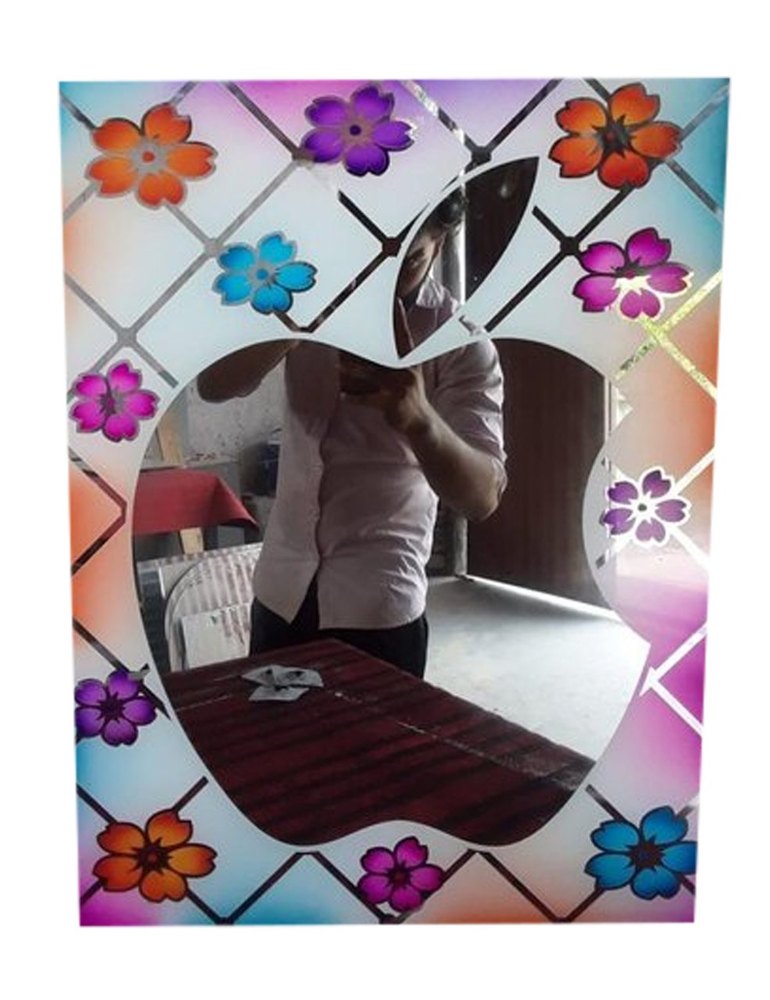 Glass Rectangular Colour Etching Mirror